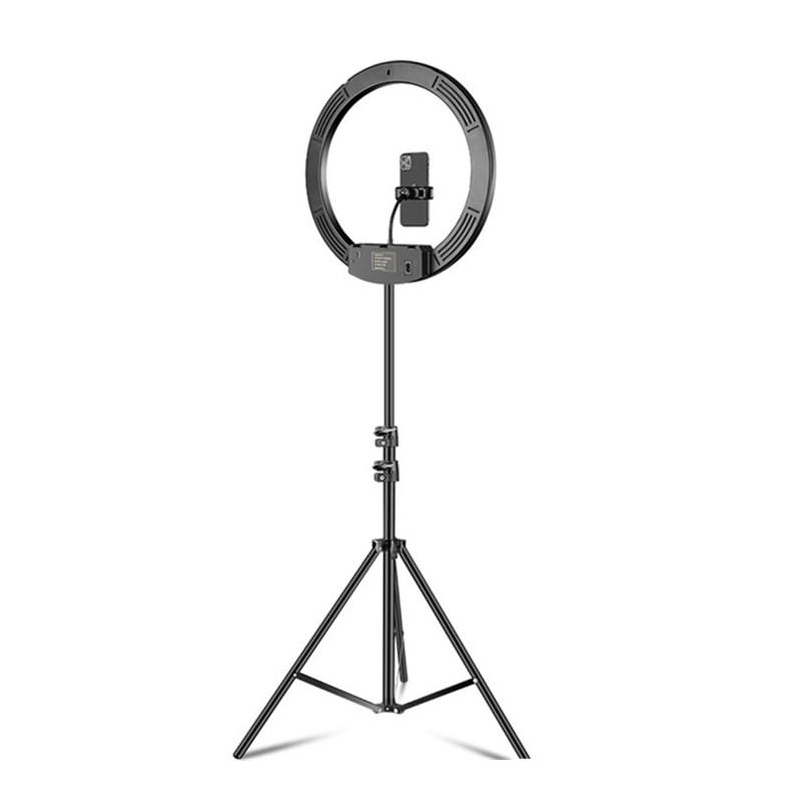 Ring Light LED 18 Pouces Dimmable Avec Tr&eacute;pied 2.1m Pour Diffusion En Direct Temp&eacute;rature De Couleur R&eacute;glable