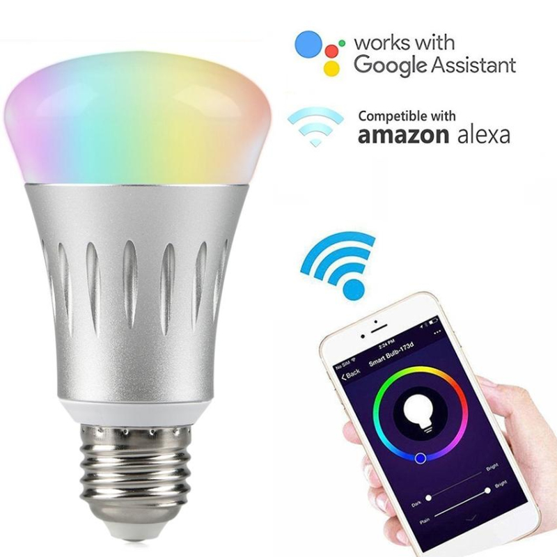 Ampoule Connectée Google Home Alexa LED 7 W Android iOS Lampe Multicolore RGB Wifi